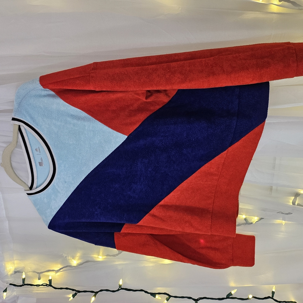 Colorblock Sweatshirt - Red, Blue, Light Blue